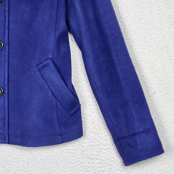 THEORY Coat Womens Size P US Size 0 Blue Shawl Collar Button Up 100% Virgin Wool - Picture 8 of 16
